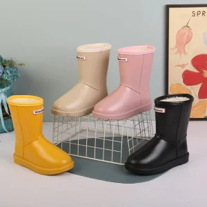 Waterproof Children’s Snow Boots Durable Soft Non Slip Villi Lining Fur Lining Keep Warm EVA Lightweight Rain Boots