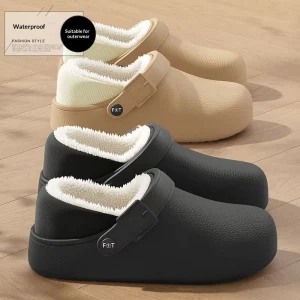 Waterproof EVA Women’s Winter Home Indoor Soft Sole Non Slip Plush Warm Shoes
