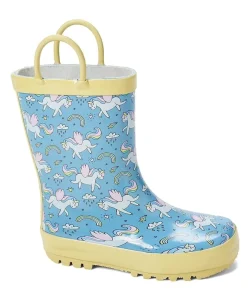 Waterproof Fashion Cute Horse Print Gumboot Rubber Kid Snow Warm Rain Boots