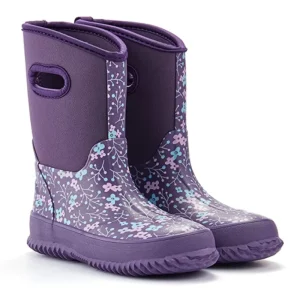 Waterproof Kids Neoprene Rain Boots with Custom Print for Children Outdoor Footwear Shoes