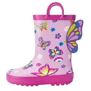Waterproof Knee High Rubber Rain Boots for Kids with Anti Slip Outsole and Sweat Absorbent Cotton Lining Children Outdoor Footwear