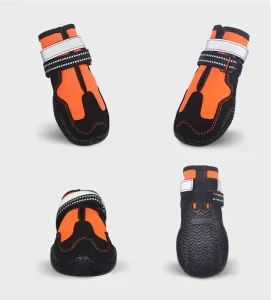 Waterproof Medium And Large Dog Shoes With Wear-Resistant Rubber Bottom Solid Pattern For Winter Spring Autumn