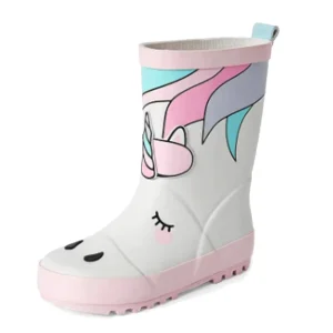 Waterproof Printed With Easy Pull on Handles Safety Rubber Designer Kids Rain Boot