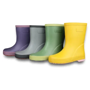 Waterproof Rubber Toddler Rain Boots with Fur Lining Kids Gumboots for Summer and Autumn Anti Slippery Feature