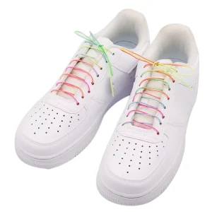 Weiou Laces Colorful Thin Elastic Cord Elastic Shoelaces 1.6mm Compatible with Swivel Buckle Children’s Shoes Sports Shoe Laces