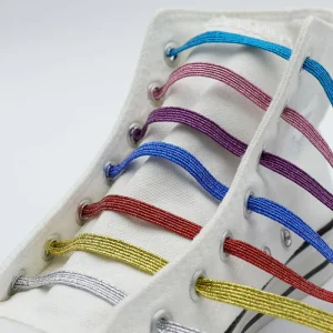 Weiou Laces Flat Metal Wire Elastic Shoelaces Universal Men and Women Elastic Shoelaces Versatile Accessories Decorative Rope