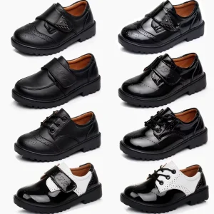 Western Wedding Party Children’s Dress Shoes Boys School Performance Students Black Kids Leather Anti Slip Comfortable