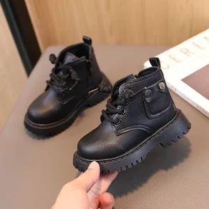 Western Winter Boots for Kids Fashion Trend Children Shoes Baby Girls Footwear New Design Ankle Boys PU Leather Boots