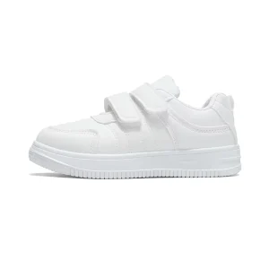 White Back to School Shoes Kids Casual Sneakers Double Layer Buckle