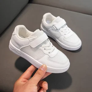 White Canvas Casual Sports Shoes for Boys and Girls Breathable Spring Summer Autumn Winter Kids Board Shoes
