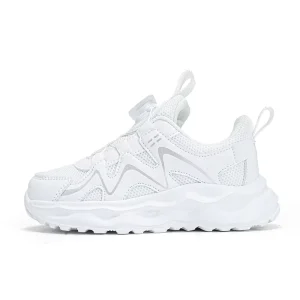 White Children’s Student Shoes Double Net Kids Rotating Button Casual Sports Shoes