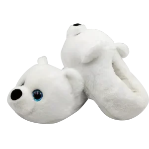White Cute Bear Plush House Slippers