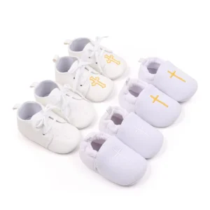 White Newborn Infant Shoes Baptism Baby Shoes Unisex