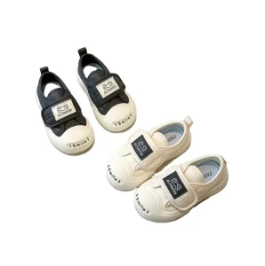 White Shoes Boys Letter Print Board Shoes Hook&loop Outdoor Children Canvas 1 Age 3 Children’s Casual Shoes