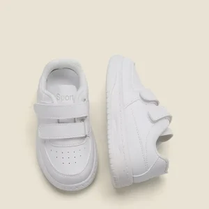 White Sneakers for Kids PU Sports Shoes Anti-Slip Jogging Outdoor Children Walking Shoes
