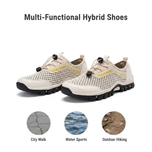 Wide Toe Box Wading Shoes Outdoor Hybrid Water Shoes Breathable Mesh Anti Slip Outsole For Beach River Hiking Urban Travel