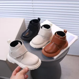 Winter Autumn Baby Children Outwear PU Leather Casual Boots for Kids Boys Girls