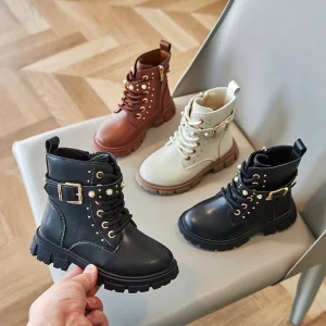 Winter Autumn Kids Outwear Shoes Pu Leather Sweet Casual Baby Girl Boots