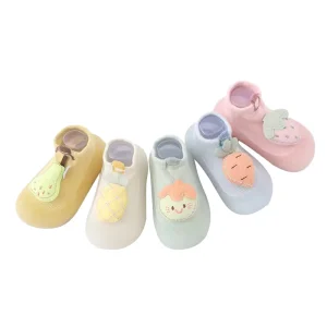 Winter Breathable Non Slip Soft Rubber Sole Terry Cotton Crew Toddler 0 3 Months Baby Sock Shoes