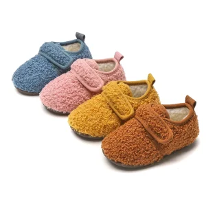 Winter Children Plush Slippers Baby Soft Cozy Winter Walking Shoes Indoor Home Shoes for Baby Girl and Baby Boy