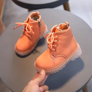 Winter Children’s Boots Cotton Warm Boots Snow Boots Children’s Shoes Girls School Baby Leather Shoes