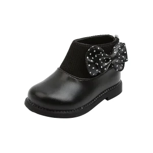 Winter Children’s Korean Soft Sole PU Leather Dress Shoes Baby Boots Shoes for Kids