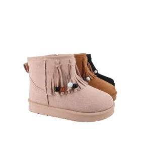 Winter Classic Suede Zipper Boots with Tassels for Kids