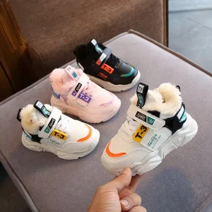 Winter Comfortable Ankle Boots for Kids Infant Unisex Casual Snow Crib Shoes Warm and Cozy Leather Customizable