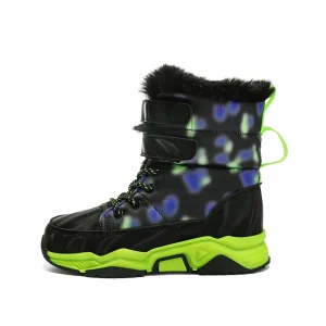 Winter Designer Ankle Boots Girls Waterproof Leather Shaft Warm TPR Mesh Fashionable Toes Kids’ Shoe Box Snow Wear