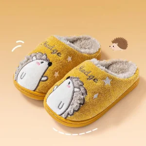 Winter Family Casual Autumn Cute Hedgehog Plush Shoes Slipper Comfort Children Indoor Home Kid Slippers