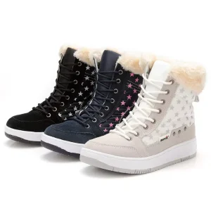 Winter Flat soled Leather Patchwork Upper Rubber Outsole Wear resistant Low top Unisex Snow Bootsfactory Retail