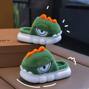 Winter Fluffy for Slippers for Boys Girls Soft EVA Anti-Slip Bottom Comfort Fur Plush Indoor Home Slides for Children