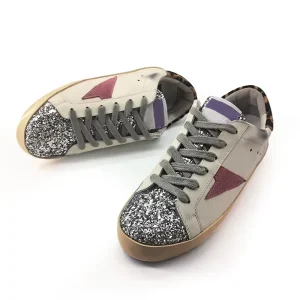 Winter Genuine Leather Upper Women’s Crystal Ball Star Skateboard Shoe Unisex Sneaker Loafers