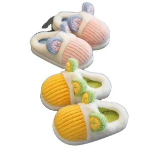Winter Girls’ Princess Non slip Warm Slipper Shoes Parent child Thick Sole Baby Soft Bottom Slippers for Child