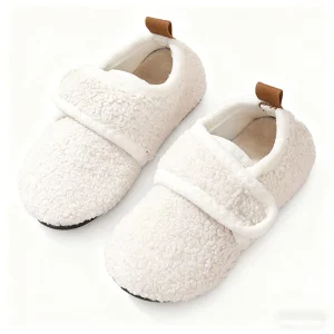 Winter Kids Fuzzy Cotton Lining Anti Slip Warm Plush House Shoes Soft Sole Indoor Floor Slippers for Boys Girls