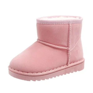Winter Kids Shoes Snow Boots Solid Color Classic Children Boys Girls Warm Cotton Shoes