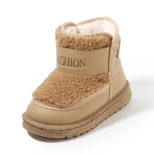 Winter Kids Snow Boots Fleece Lined Cotton Boys Girls Thickened Lamb Shoes Medium Large Sizes Short Furry Boots Children