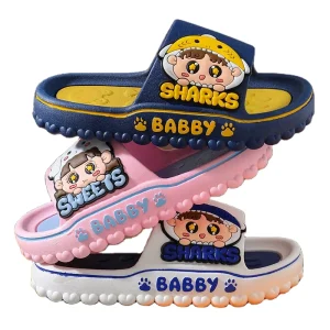 Winter New Cute Open Toe Indoor Slippers for Boys Girls Big Kids Babies Soft Anti Slip Sole Comfortable for Home Use