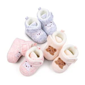 Winter New Design Baby Shoes Plush Thickened Infant Shoes Soft Soles Anti slip Warm Cozy Toddler Shoes