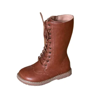 Winter New Korean style Children’s Knee High Boots British style Carved Unisex Equestrian Boots Boys Girls Mid Large sized