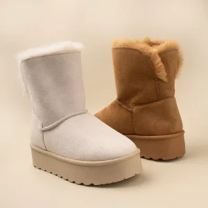 Winter Outdoor Adult Suede Platform Boots Kids Soft Plush Snow Short Boots