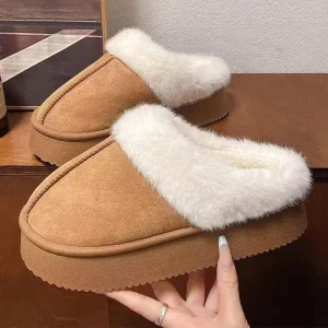 Winter Spring Style Thick Bottom Indoor Home Wear Cotton Slippers for Couples Comfortable Plus Warm for Ladies Soft