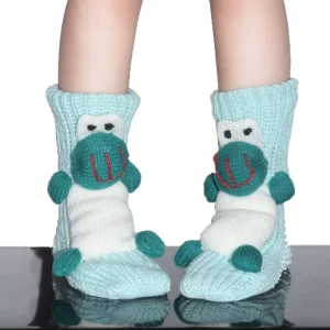 Winter Warm Christmas Patterned Cotton Towel Fabric Non Slip Adult Socks Cartoon 3D Thickened Stereo Woolen Floor Socks