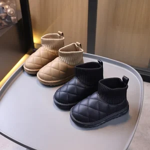 Winter Warm Classic Kids Snow Ankle Boots Plush Thickened Outdoor Game Running Shoes for Active Boys and Girls