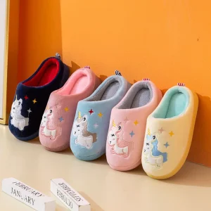 Winter Warm Indoor Slippers for Kids Cute Cartoon Slippers