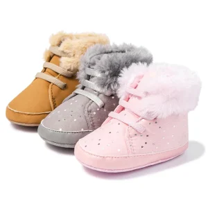 Winter Warm Infant Cotton Soft Baby Shoes PU Leather Breathable Baby Boots for Indoor Footwear