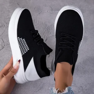 Women Sporty Low Top Slip on Sock Shoes Breathable Stretch Fabric Upper Lightweight Cushioning EVA Midsole Soft Sport Sneakers