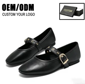 Women’s Autumn Fashion Trend Mary Jane Flats Toe Ballet Flat Dressy Comfortable Office PU Upper Rubber Outsole Easy Slip on