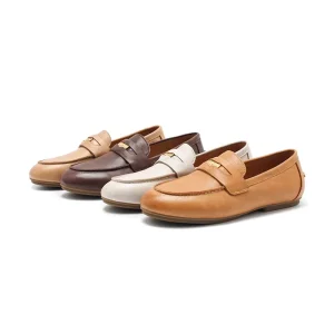 Women’s Classic Penny Loafers Full Grain Leather Slip On Casual Dress Shoes