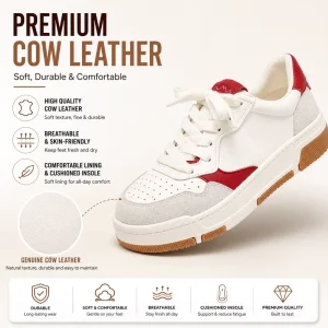 Women’s Color Block Low Top Sneakers Breathable Casual Shoes with Non-Slip Thick Sole